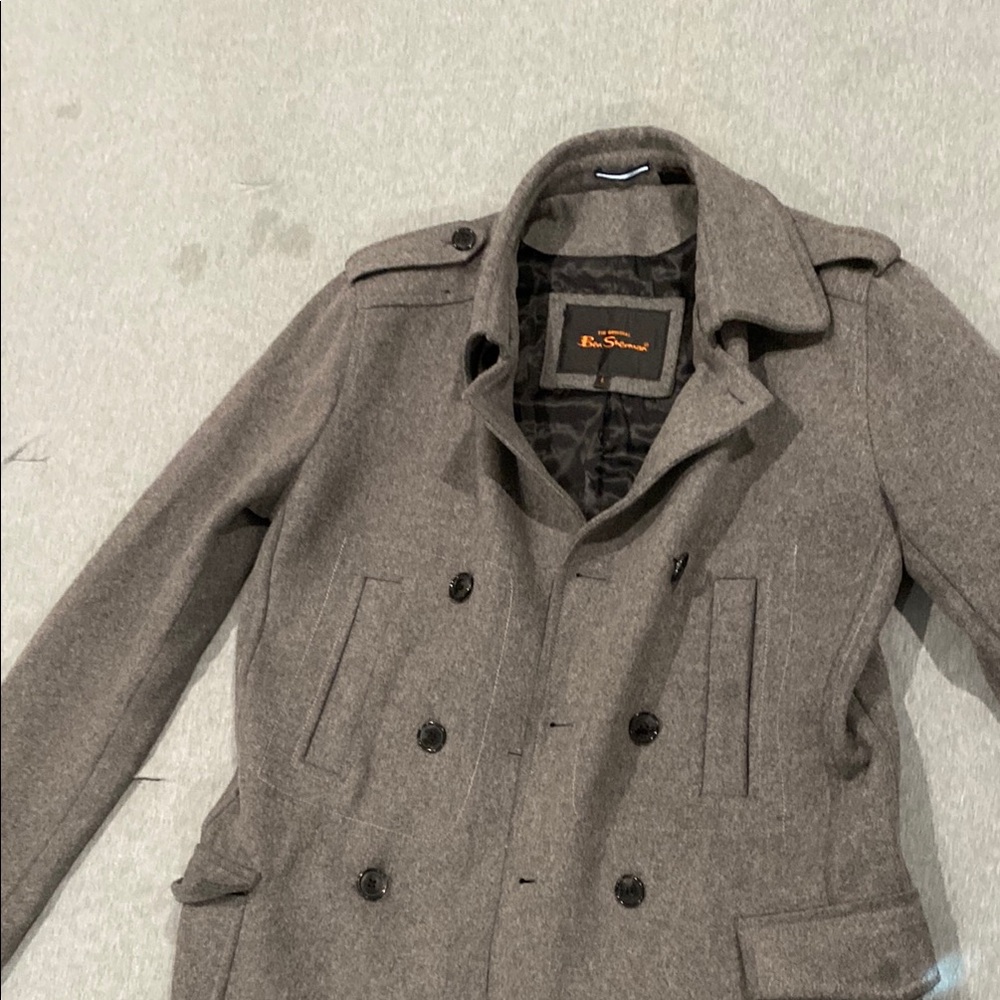 Men's Gray Double-Breasted Coat